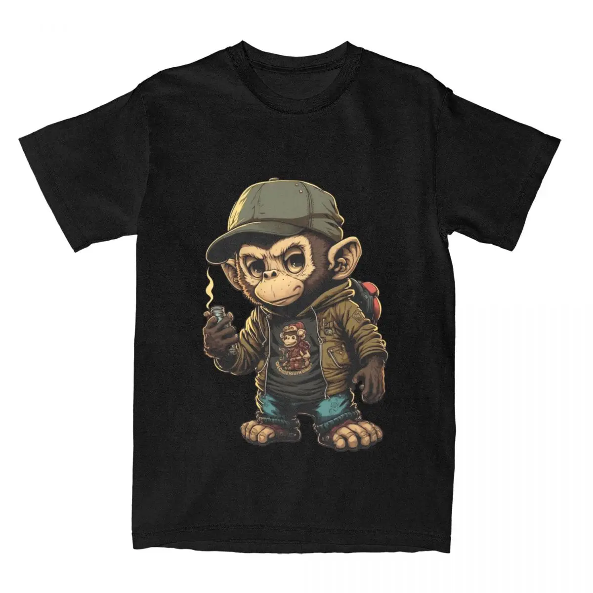 Men Women's T-Shirt Hip-Hop Monkey T Shirts Harajuku Animal Nature Summer Tee Shirt Y2K Basic Casual Cotton Clothes Plus Size