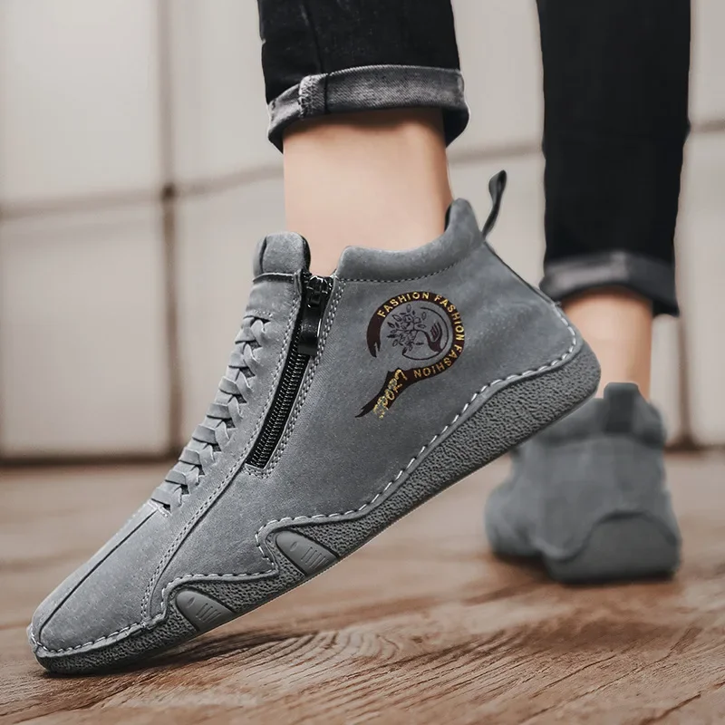 Shoes for Men New Zipper Designer Men's Boots Autumn Low-top Men Casual Shoes Lightweight and Comfortable Walking Flats image 4