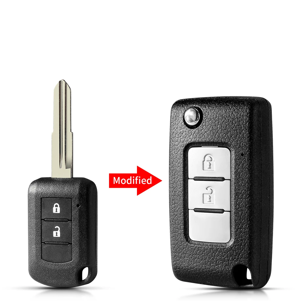 2/3 Buttons Modified Flip Remote Car Key Shell Case For Mitsubishi Triton MQ MR Mirage Outlander ASX 2016 2017 2018+ J166E