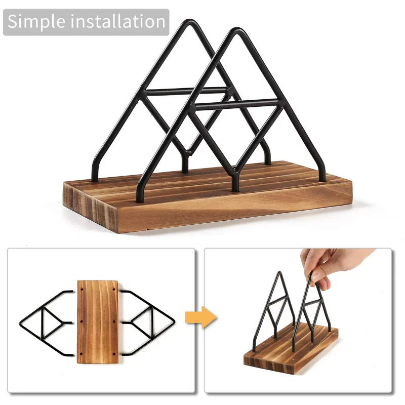 Modern Triangle Desktop Tissue Holder - Stylish Standing Napkin Dispenser for Cafe, Restaurant and Home Dining Tables