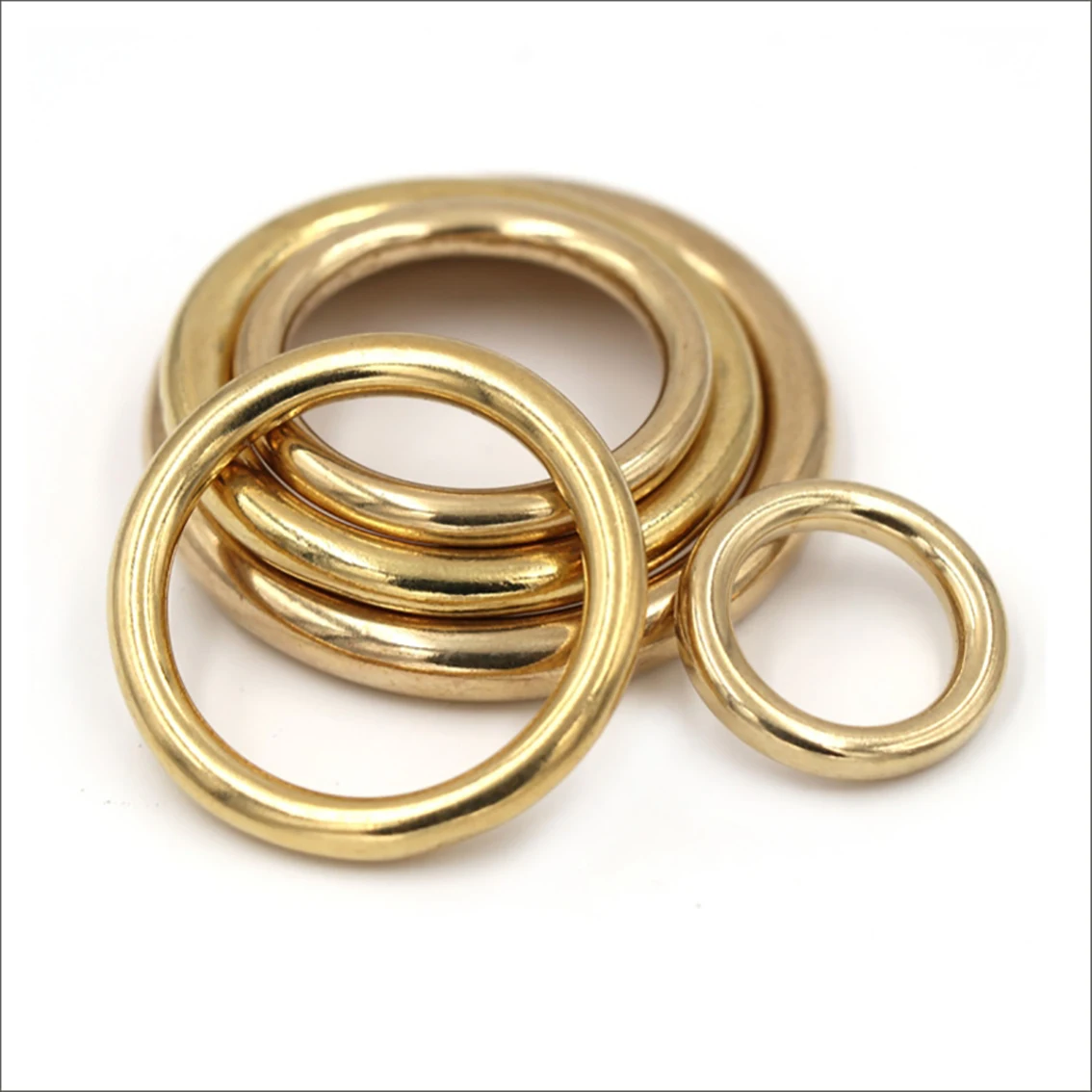 Solid Brass O Ring Buckle 20-60mm Outer Diameter, Round Copper Ring Keychain Belt Hanging Buckle DIY Handcraft Hardware Parts