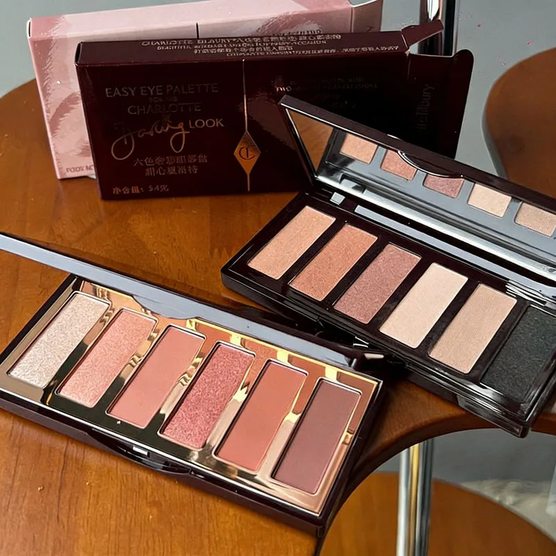 Paleta de Sombras de Ojos Portátil de 6 Colores Charlotte Tilbury, 8.2g, Acabado Mate y Perlado, Serie de Colores Naturales, Cosméticos de Belleza para Ojos