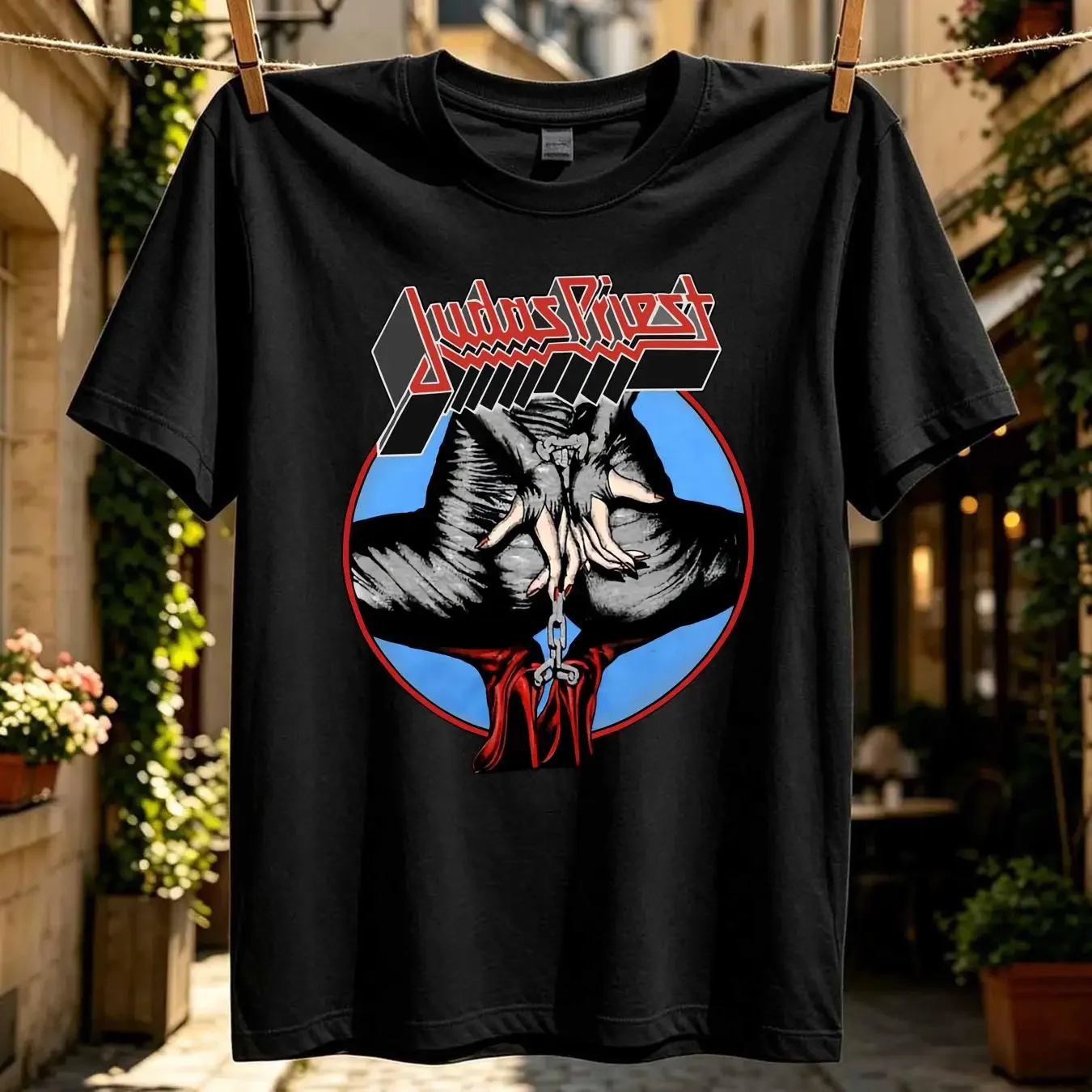 washed T Shirt JUDAS PRIEST DEFENDERS TOUR 1984 NEW SPORT GREY long or short sleeves vintage Washed Versatile
