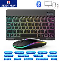 New Backlit Bluetooth Wireless Keyboard Mouse For iPad Xiaomi Samsung For IOS Android Windows Tablet Phone Multilingual Keyboard