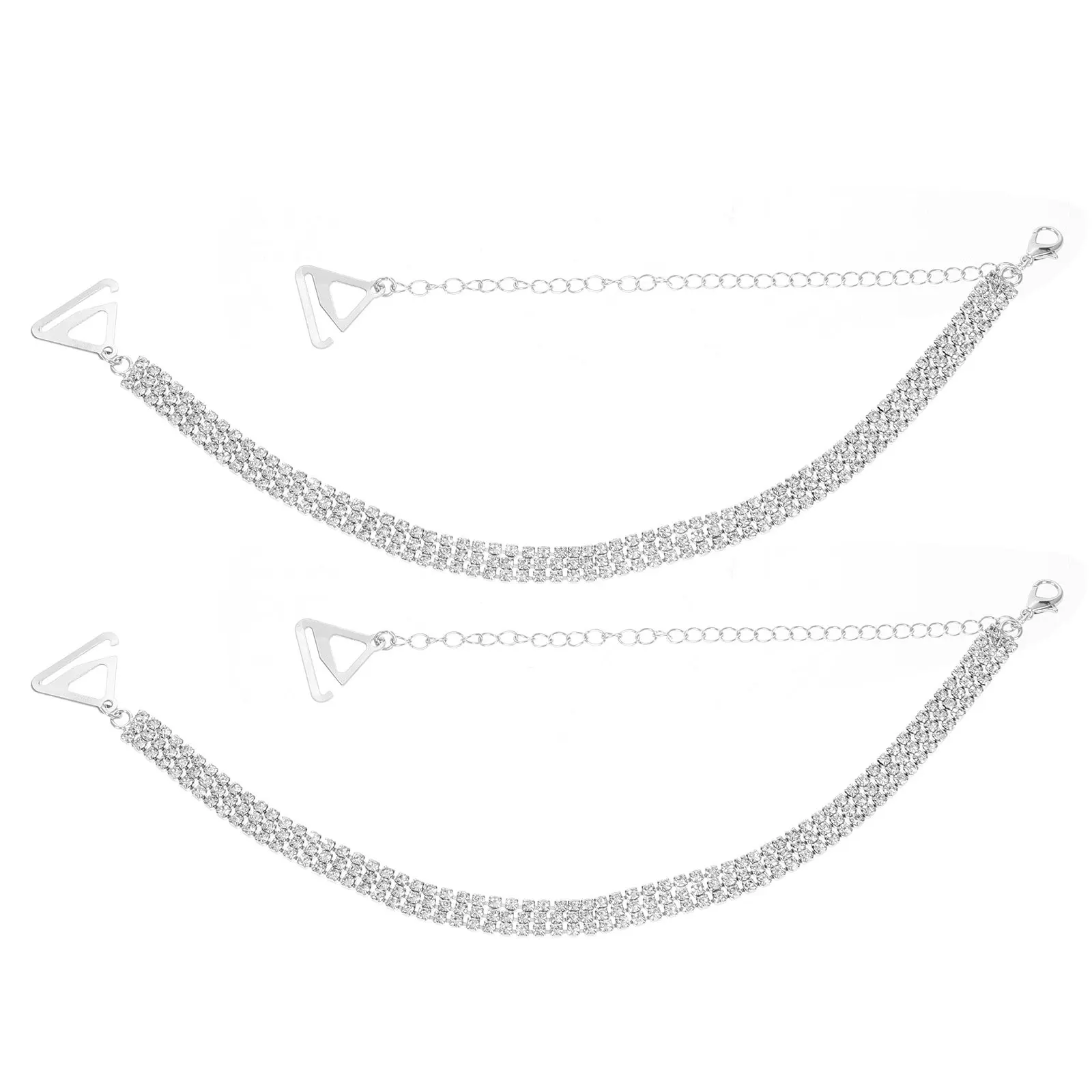 1Pair Rhinestone Bra Strap Holders Women Underwear Accessories Anti-Skid Shoulder Straps for Vests Halter Tops Reusable view 2
