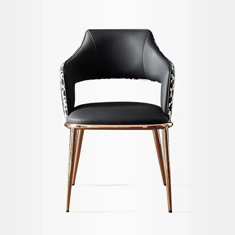 Living Room Chairs Armchair Furniture Italian Designer Chair Leopard Print Stainless Steel Chair Luxury Dining Chair Leisure Cha