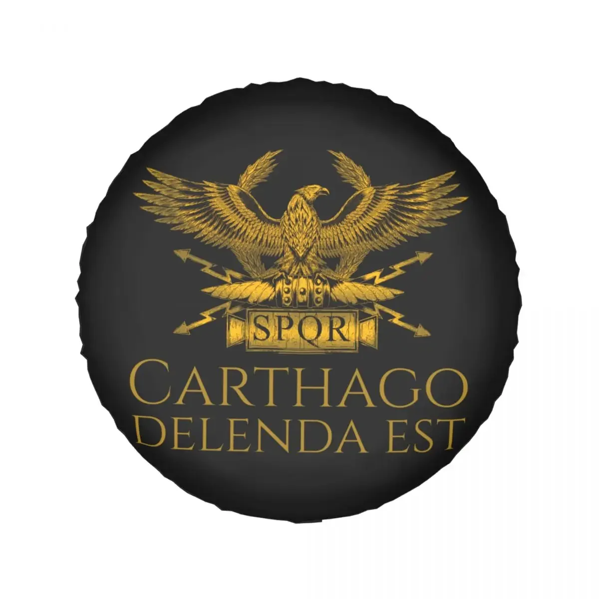 Roman History Carthago Delenda Est Latin Quote Spare Wheel Cover for Jeep Honda 4x4 RV Imperial Golden Eagle Tire Protector