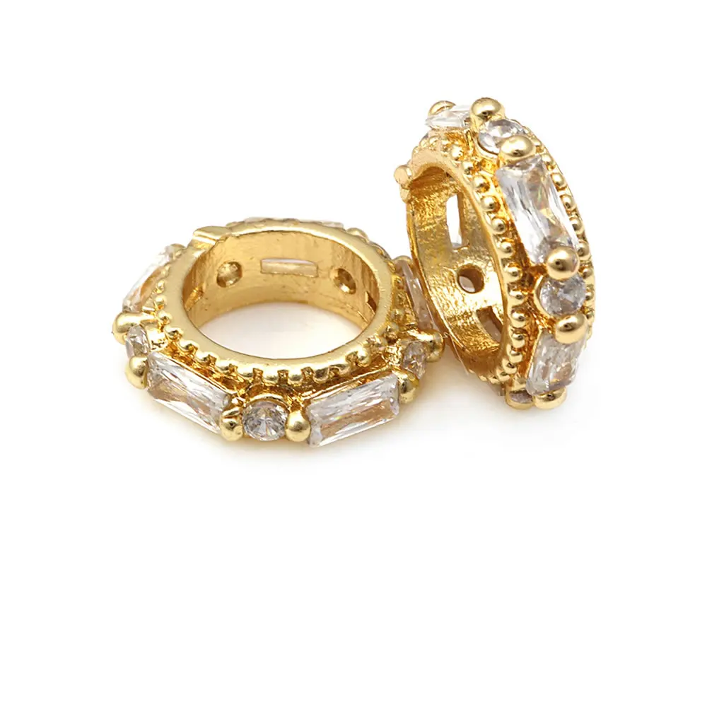 4PCS Brass Large Hole Wheel Spacer Beads Bracelets Beads High Quality Diy Jewelry Accessories Making Rosediy official-website