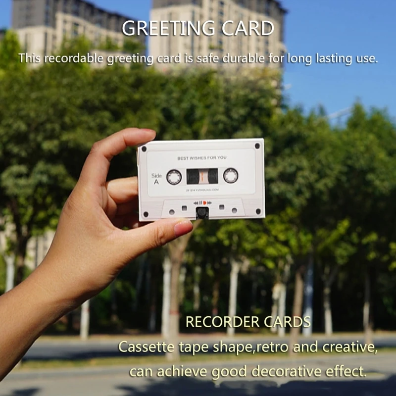Greeting Card Voice Recorder Cassette Tape Shaped Recording Device Recordable Greeting Card for Birthday Valentines Day