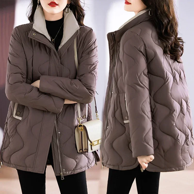 

Fashion Winter New Parkas Female Standing Collar Down Cotton Overcoat Women Casual Thick Warm Windproof Jackets Ladies Outwear