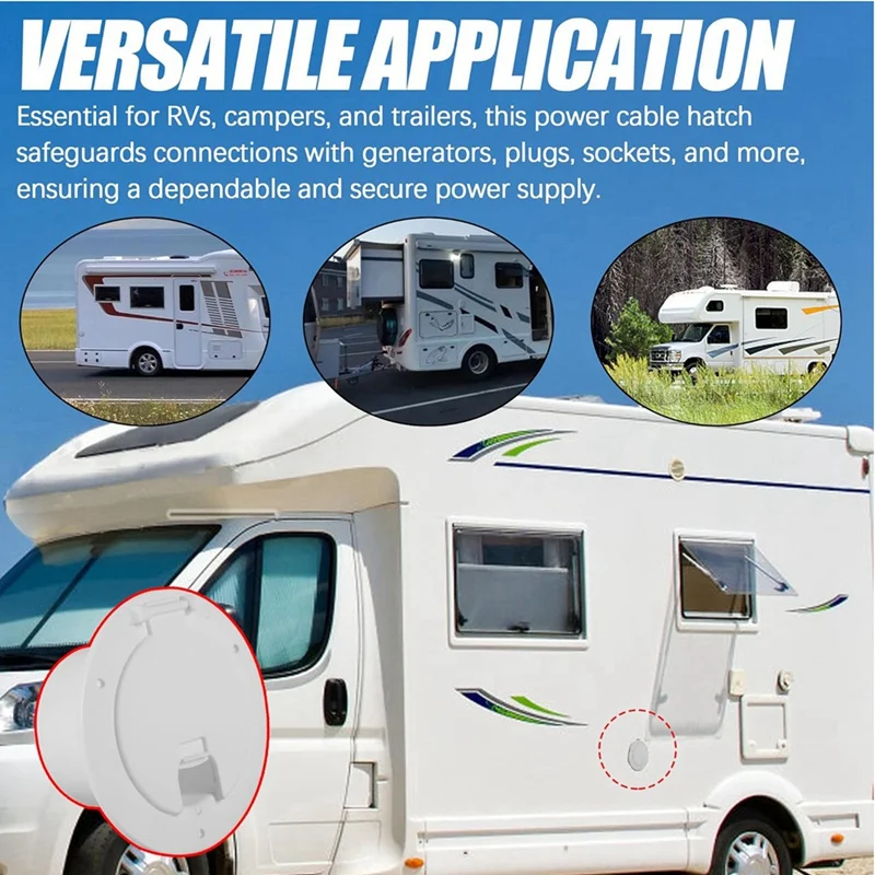 

B0a-t2-Pack, белые крышки люков для автофургонов, круглый люк для электрического кабеля для прицепа на колесах, крышка люка шнура питания для автофургонов с