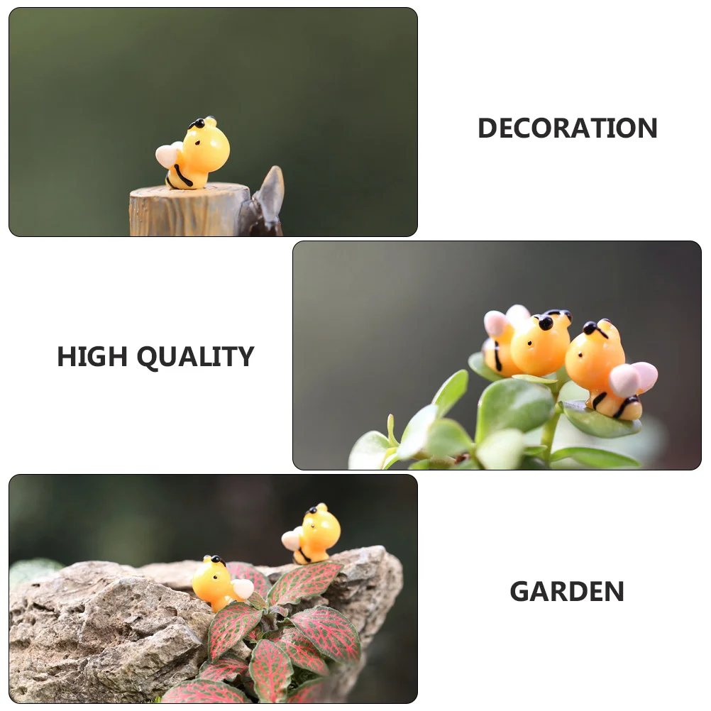 

20pcs Resin Bee Accessories Durable Decorations Garden House Living Room Bedroom Kitchen Miniature Bee