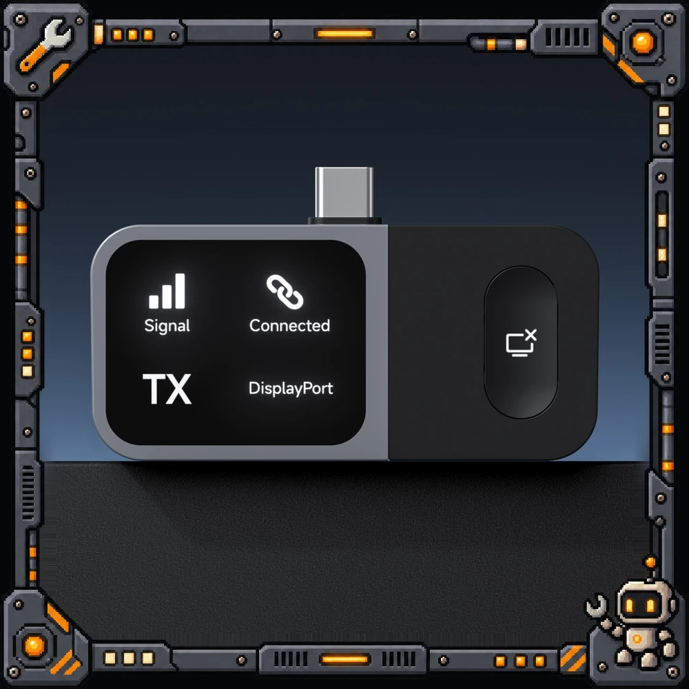 Hagibis GA10 Wireless Display Transmitter USB-C Screen Casting One-Button Disconnect Reconnect Requires Receiver Not Included