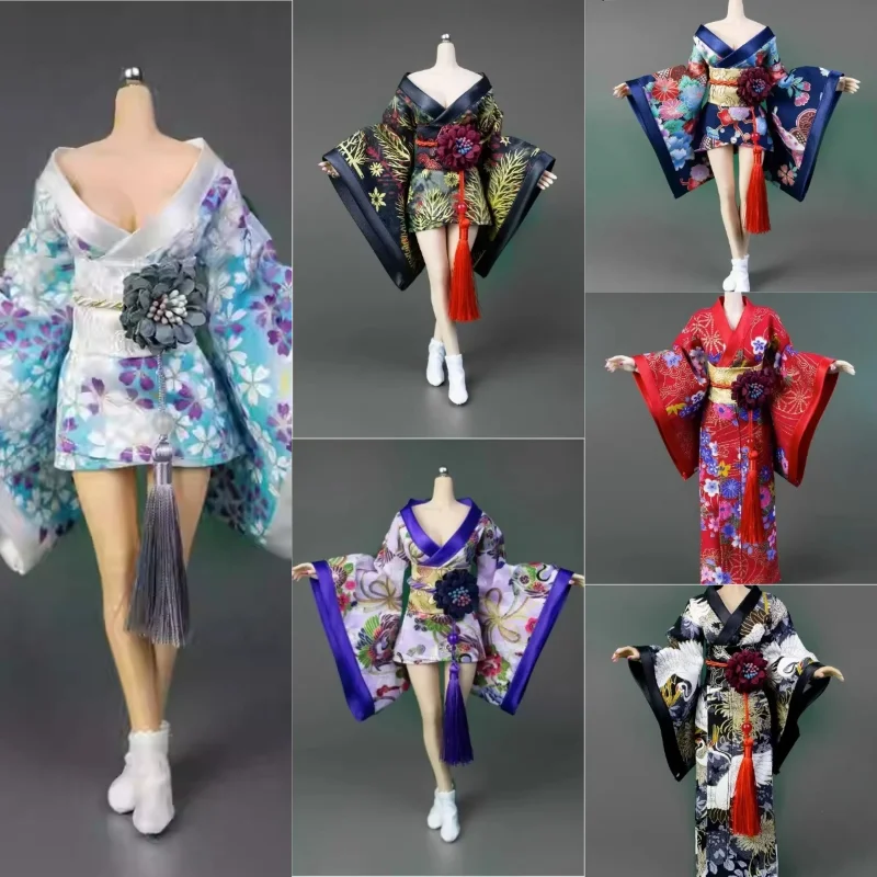 

1/6 Female Printed Kimono Bathrobe Long/short Clothes Model IC1004 CD058 for 12" Action Figure Ph Bjd Doll Collection