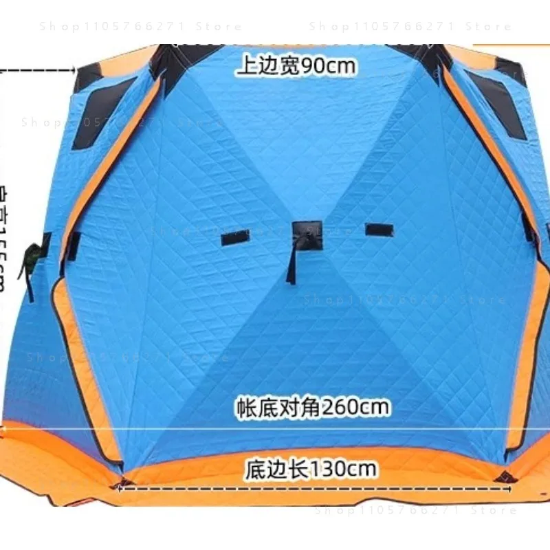 Insulated Ice Fishing Tent   Pop Up Windproof Shelter with Thick Padding for Winter Camping and Overnight Fishing Gear