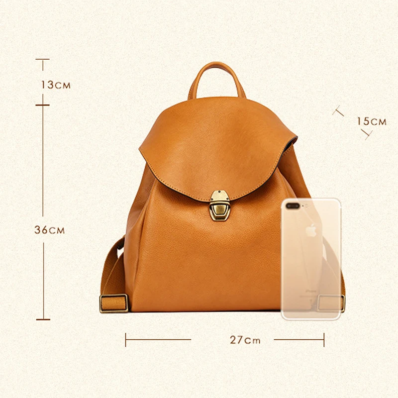 Johnature Retro First Layer Cow Leather Backpack 2024 New Designer Luxury Women Travel Bag Large Capacity Fashion Female Bagpack