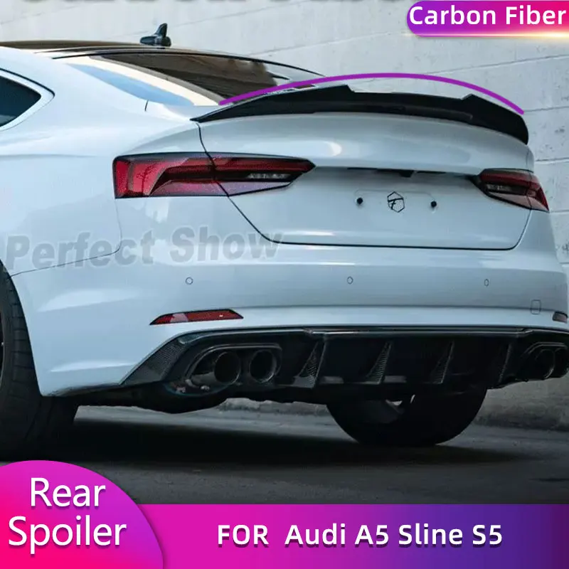 

Carbon Fiber Rear Trunk Spoiler Wings for Audi A5 Sline S5 Hatchback 4-Door 2018-2024 Car Racing Rear Spoiler Boot Lid Wing Lip