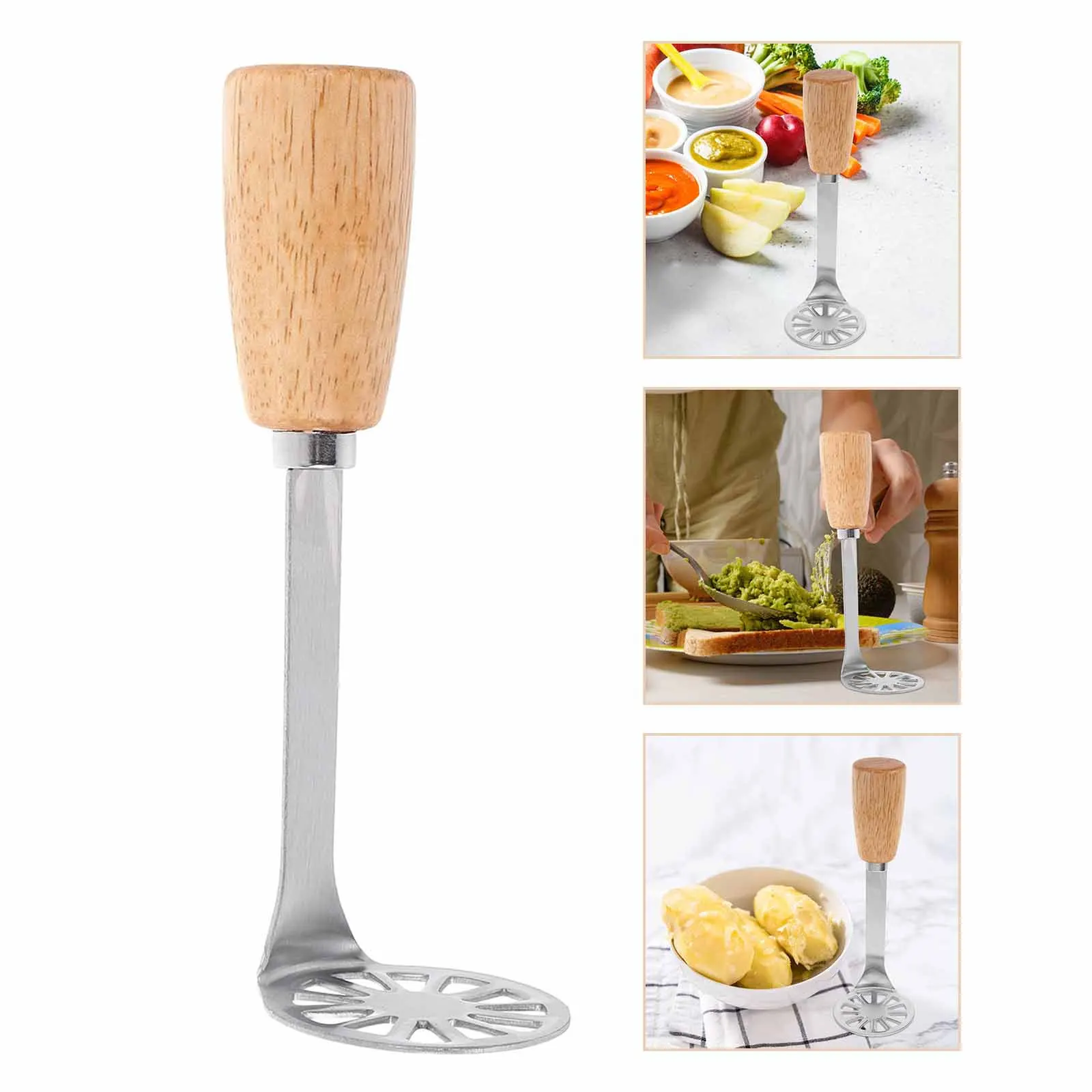 

Potato Masher Thickened Stainless Steel Ergonomic Handle For Mashed Potatoes Vegetables Food Outdoor Camping Hiking