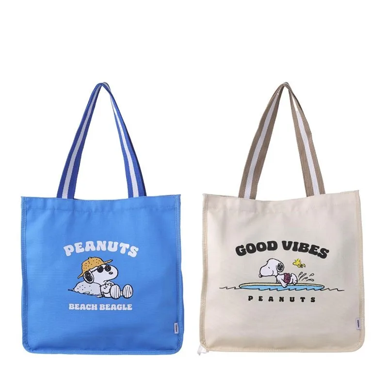 

Snoopy's Diary Square One-Shoulder Shopping Bag Large Capacity Shoulder Bag Canvas Tote Bag Makeup Storage Printed Women'S Gift
