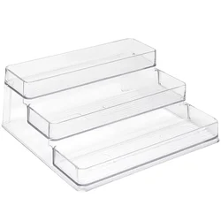 3 -Tier Stepped Transparent Cup Holder Rack Shelf Countertop Pencil Seasoning Containers Plastic Spice The Pet Bottle