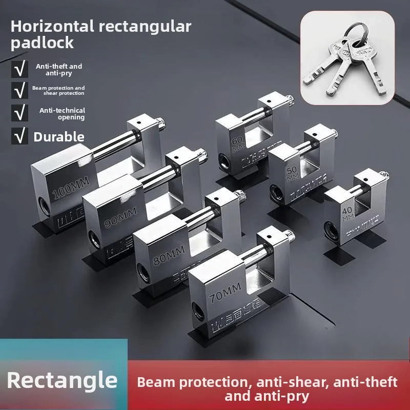 1 PC Heavy Duty Anti-Cut Padlock Secure Outdoor Lock with 3 Keys for Gate Fence Shed Shipping Container Toolbox