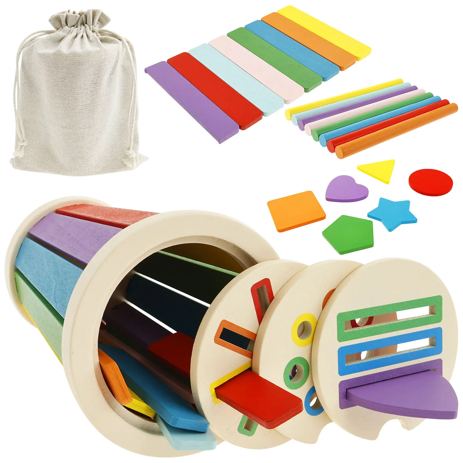 

Montessori Toys for 3 Year Old, Toddler Wooden Learning Coin&Color Sorting Toys Sensory Matching Game for Boys Girls Gifts