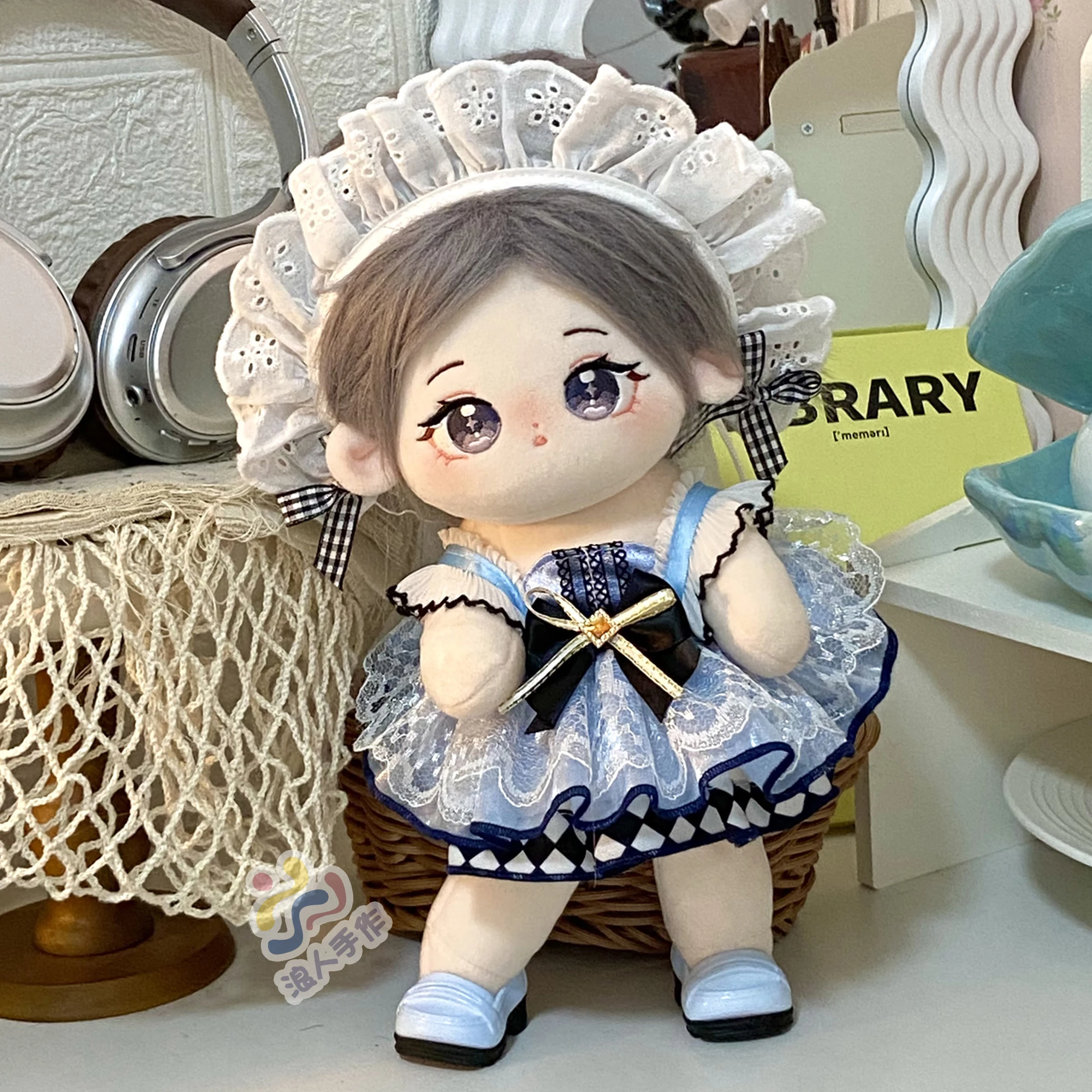 이상한 나라의 앨리스 화려한 블루 스위트 로리타 공주 드레스, 코스프레 액세서리, 20cm 봉제 인형 드레스, 복장 선물