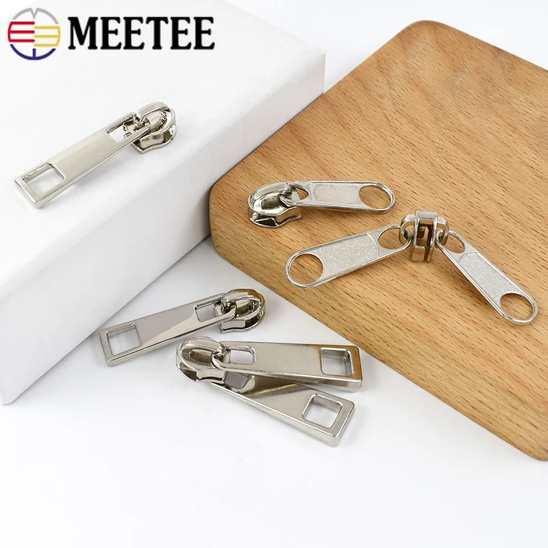 10/20Pcs Meetee 5# Nylon Zippers Slider Double-Sided Zipper Head for Jacket Pocket Tent Bag Luggage Zip Repair Accessories