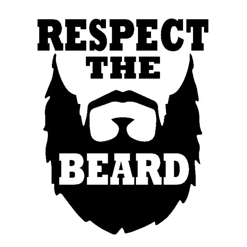 Car Accessories Fun Respect The Beard Vinyl  Sticker Decal Black Silver Graphical 15CM PVC KK