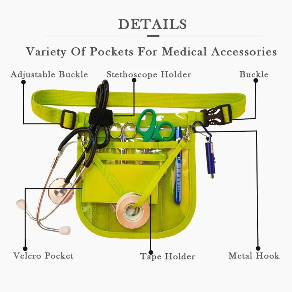 Waterproof Nurse Fanny Pack Multi-Compartment Portable Nurse Organizer Belt Tape Holder Adjustable Straps Nurse Waist Bag