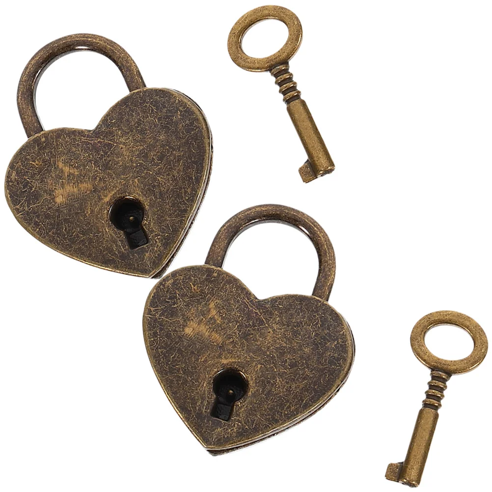 2 juegos de maletas para parejas, cerradura de corazón para amantes, regalo de San Valentín, casillero de aleación de Zinc con cerraduras para diario con llave