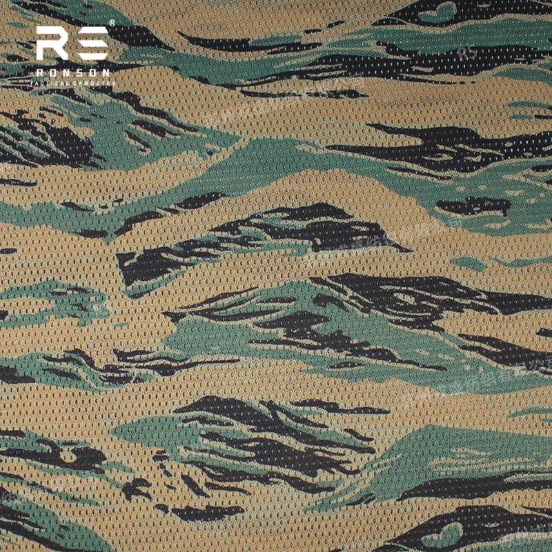 

MARPAT Tigerstripe Woodland Camouflage Mesh 120gsm Light Weight Polyester Printed Mesh Fabric Soft for Tactical Face Mask Scarf