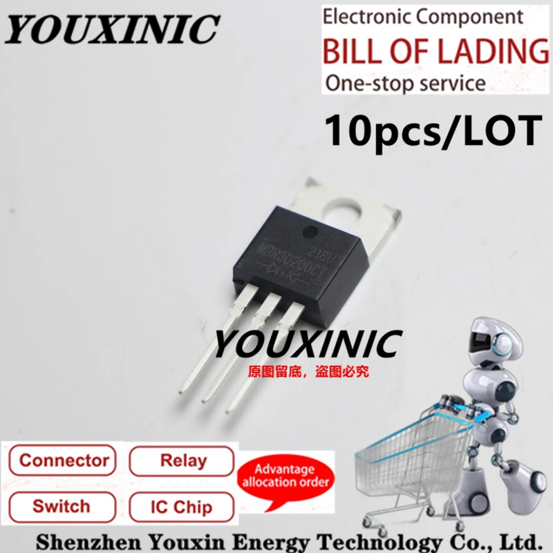 YOUXINIC  2021+ 100% New Original  MBR30200CT  MBR30200  TO-220F Schottky Darrier Diode 30A 200V