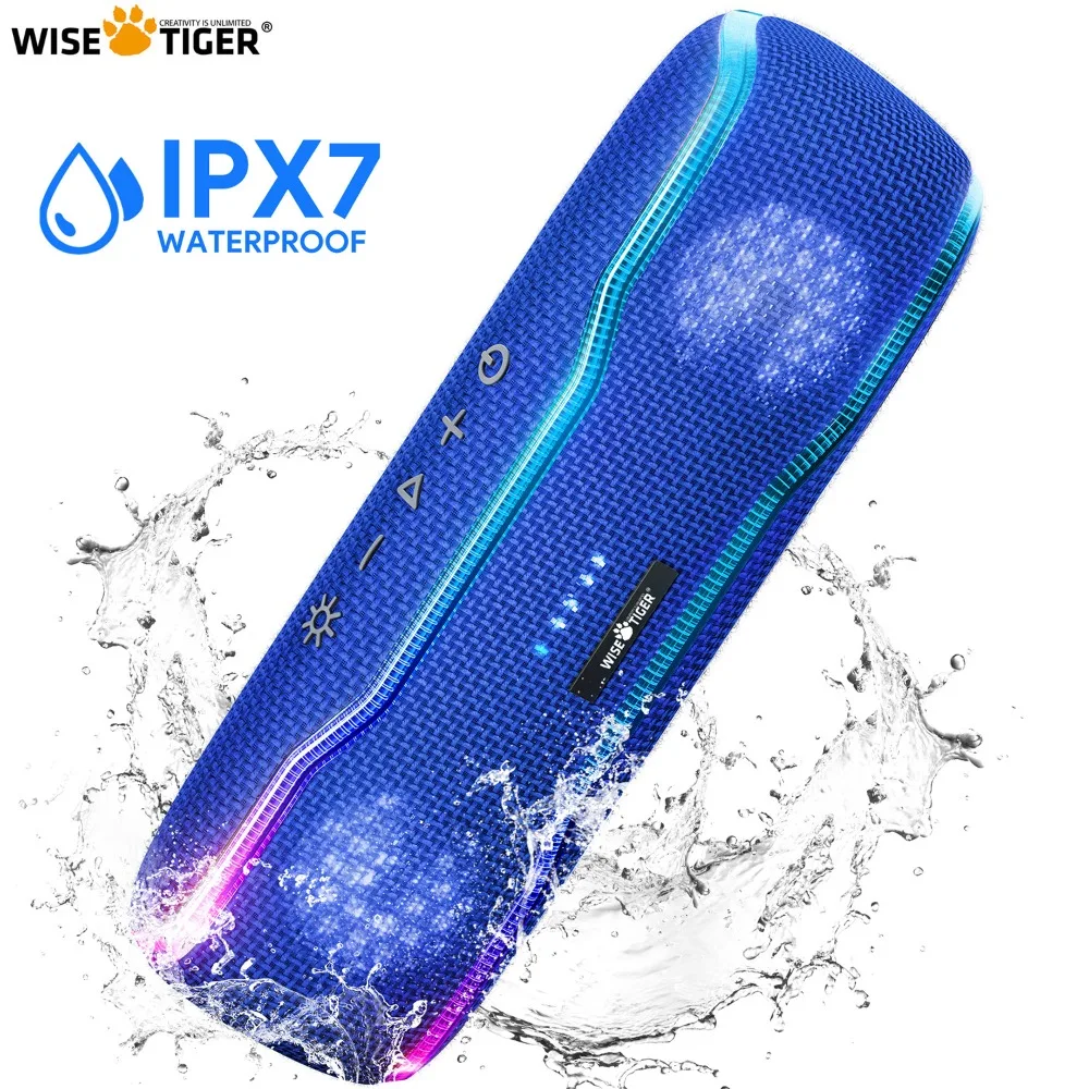 

Портативная Bluetooth-колонка 25 Вт с RGB-подсветкой, водонепроницаемая (IPX7), с глубокими басами, для улицы, беспроводная, для путешествий