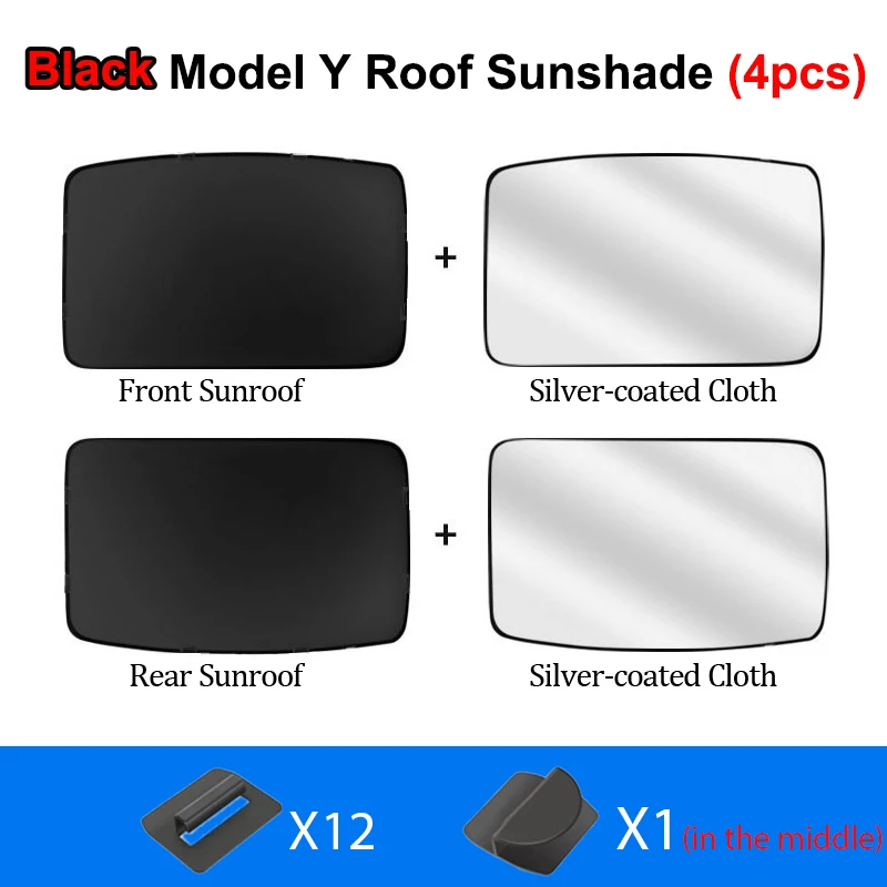 Split 4pcs Black