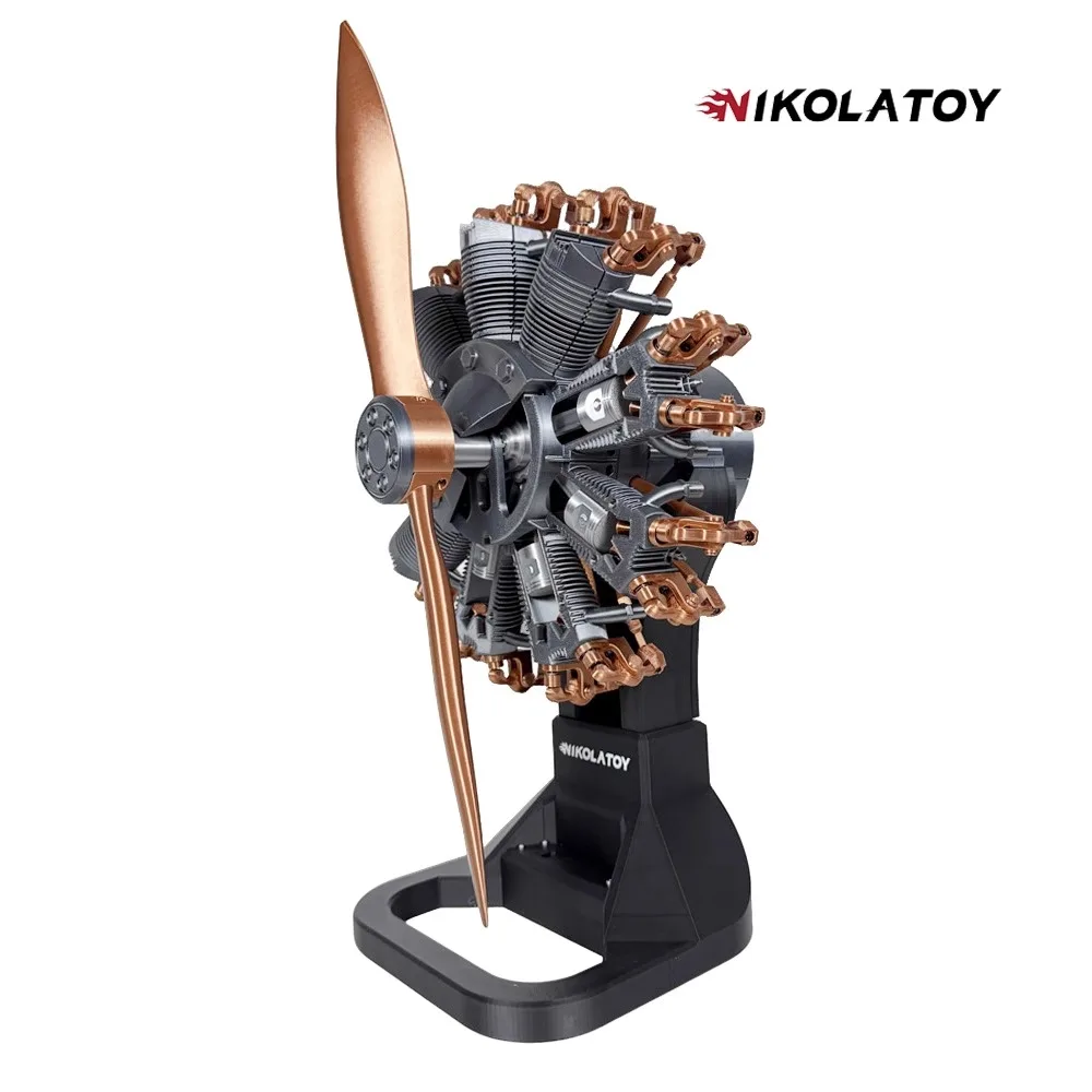 Pilot star nine-cylinder aircraft engine engine model movable and operable toy gift for friends toy