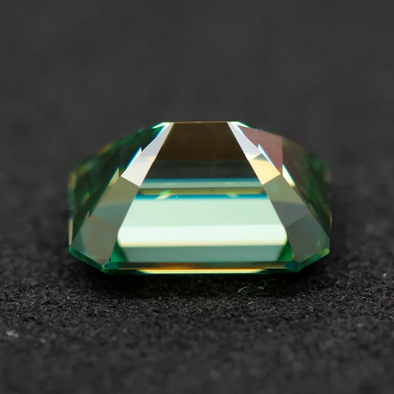Moissanite Primary Color Yellow Green Emerald Cut Charms Beads for Diy Jewelry Making Necklace Materials with GRA Certificate
