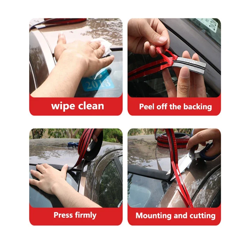 2M 19/14mm Car T-shaped Rubber Seal Front Windscreen Sunroof Edge Protection Sticker Roof Leakage Seal Soundproofing Accessories