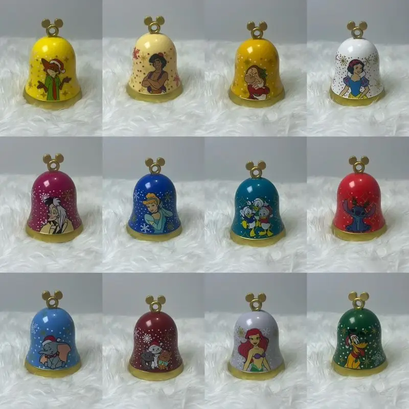 Hot Disney Christmas Series Bell Ornament Donald Duck Mickey Mouse Elsa Winnie The Pooh Action Figure Doll Toys Collectible Gift