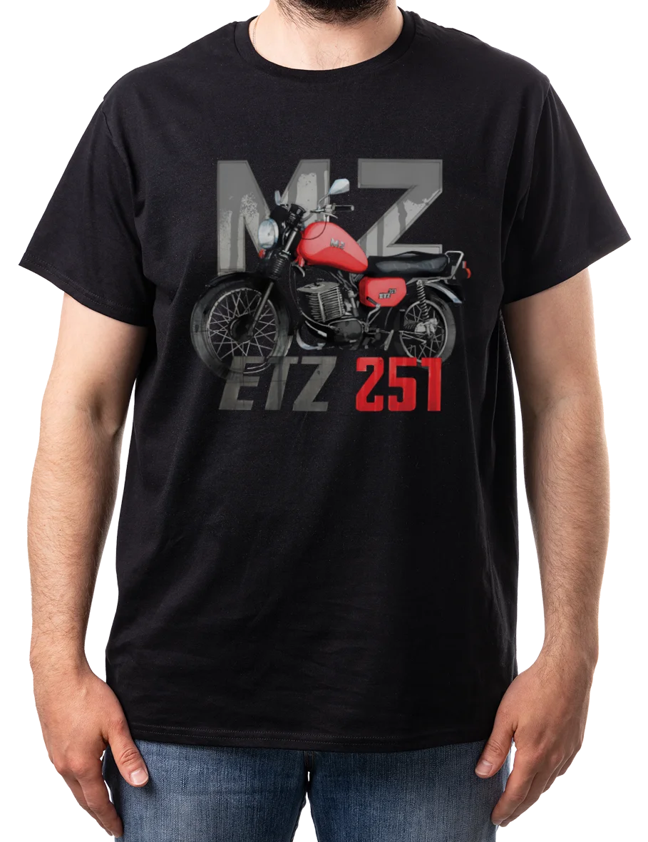 Vintage Made in East Germany Classic ETZ 251 Motorcycle T-Shirt 100% Cotton O-Neck Short Sleeve Casual Mens T-shirt Size S-3XL