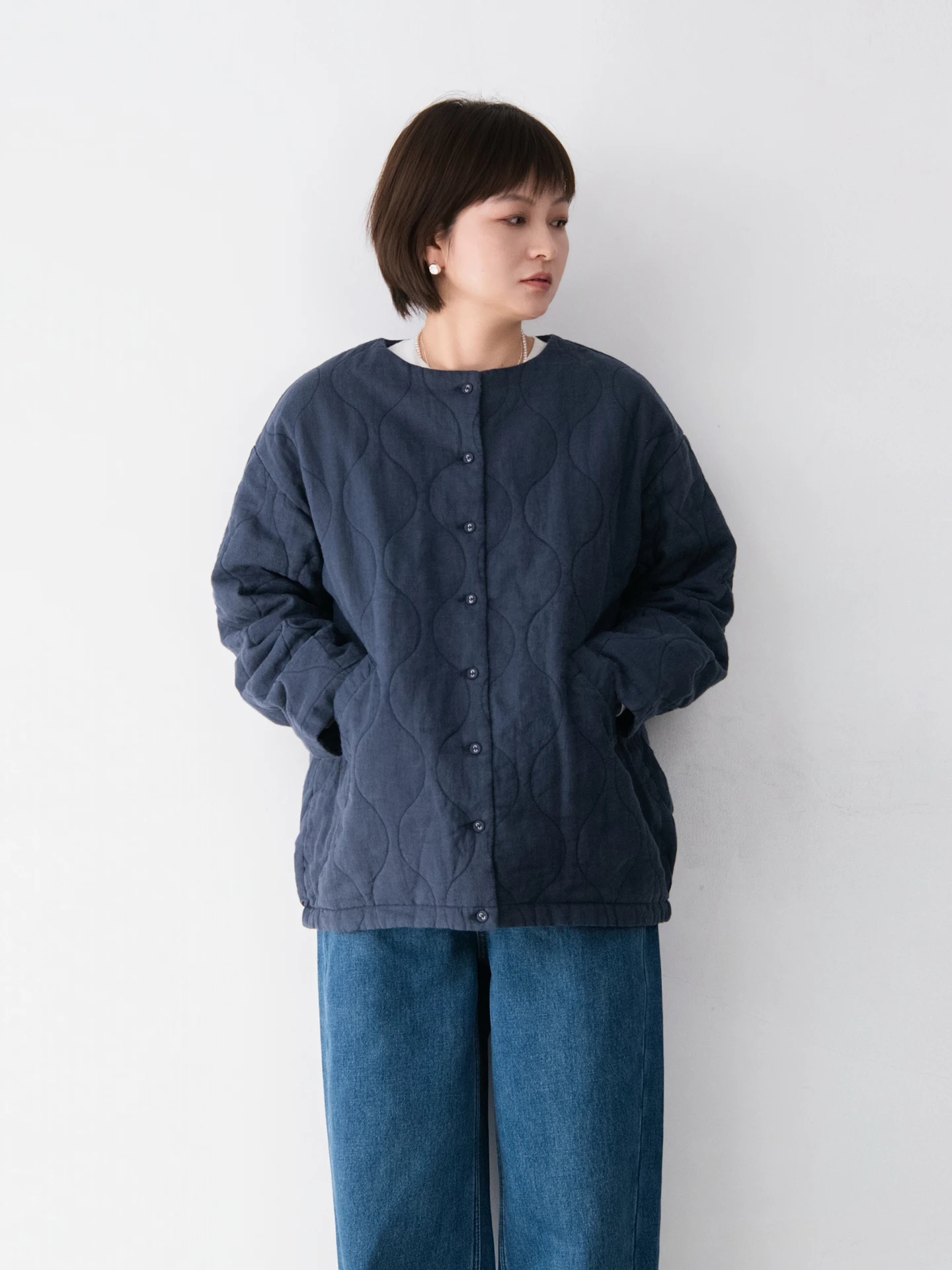 

Женское хлопковое пальто с круглым вырезом, универсальное, в стиле ретро, стеганое, удобное, дышащее, с длинными рукавами