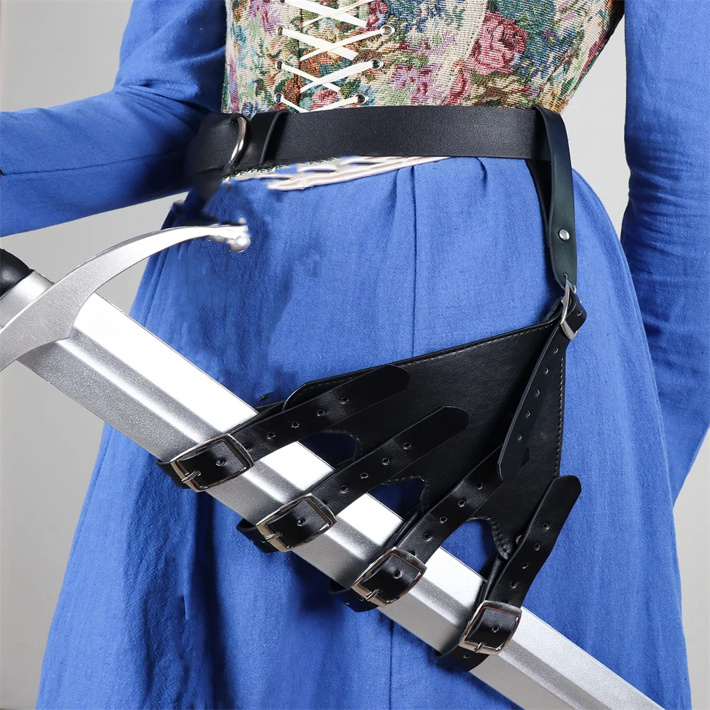 حزام سيف عتيق من القرون الوسطى للرجال والنساء ، إكسسوارات تأثيري ، حامل سيف ، غمد ، حزام خصر فايكنغ نايت ، جلد صناعي