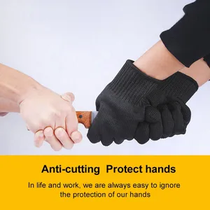 1 Schwarzpaar Selbstverteidigungshandschuhe Stufe 5 geschnittene Stab Metalldraht Arbeit Anti-Corte Outdoor Safety Protection Glove 8 Hauptverkaufsverkaufsstufe 5 - №2
