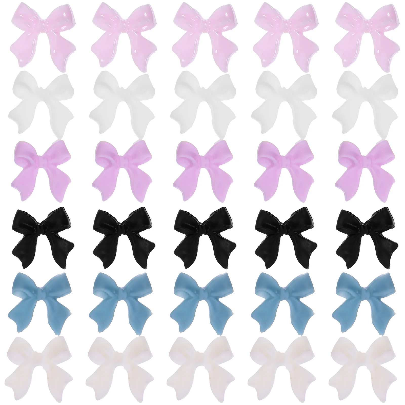 

30 Pcs Bow Nail Accessories Elegant Manicure Decorations for Women Fake Nails Christmas Party Prom Gifts Charm Ornaments