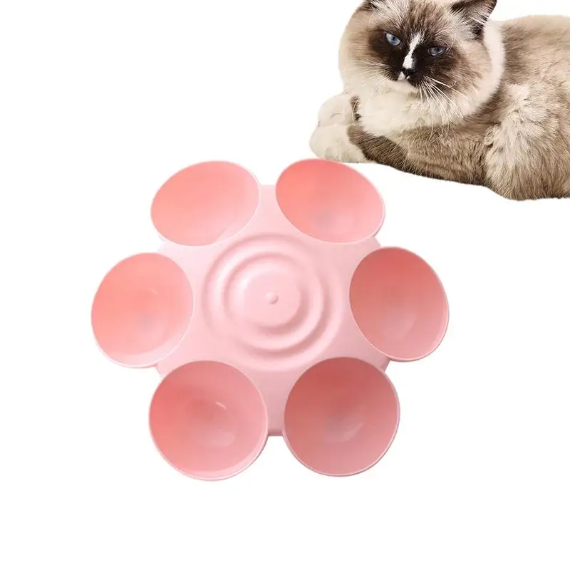 Flower Shaped Pet Bowl 6-Meal Kitten Food Dish Safe Durable Flower Petals Design Pet Bowl For Indoor Cats Promotes Digestion