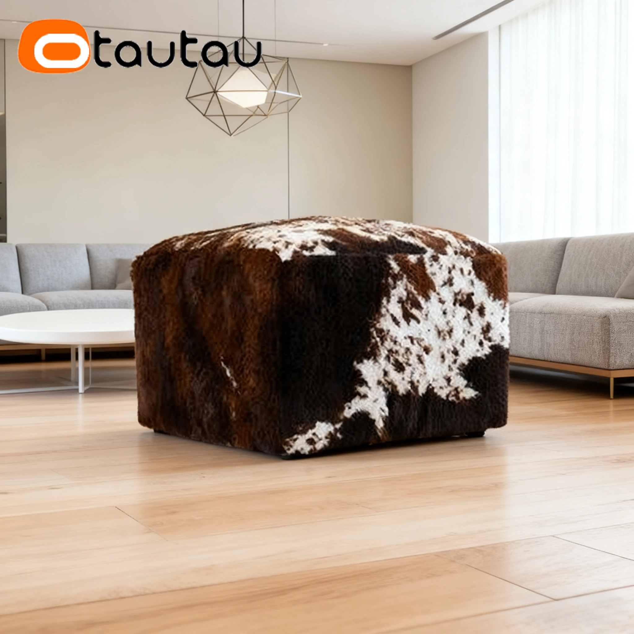 OTAUTAU فو الفراء كيس فول غطاء بوف مسند القدمين البراز العثماني JD033 【لا حشو في الداخل! تحتاج إلى شراء حشو بنفسك!】