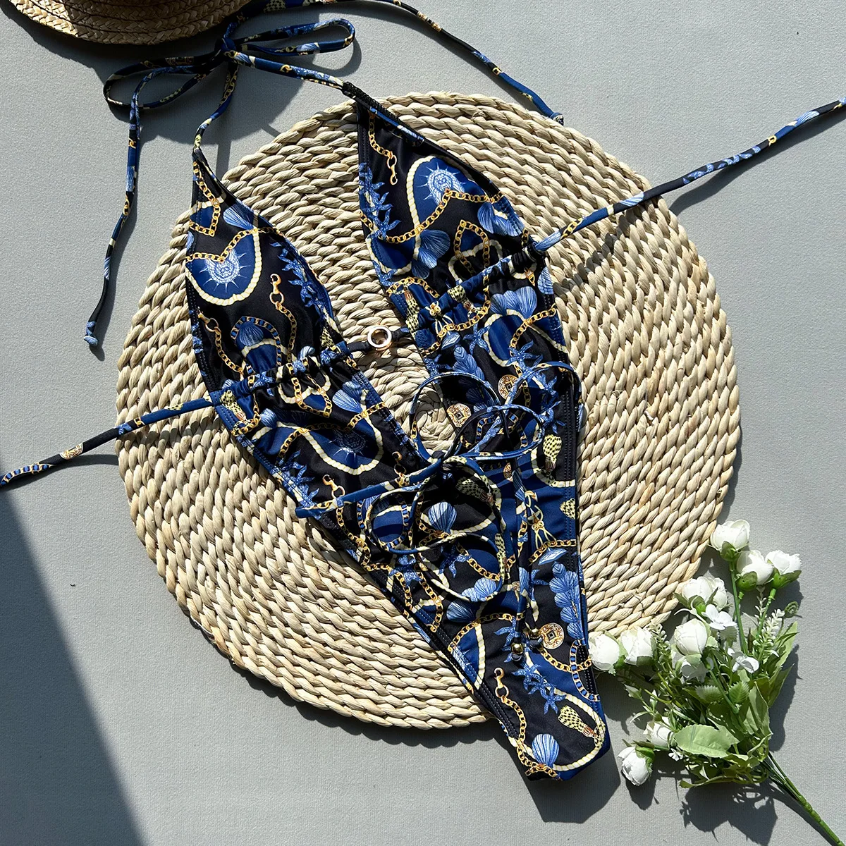 

Sexy Halter Top Bikinis Bandeau Swimwear One Piece Women Swimsuit 2025 Female Bath Bathing Suit Swimming for Beach Wear Monokini