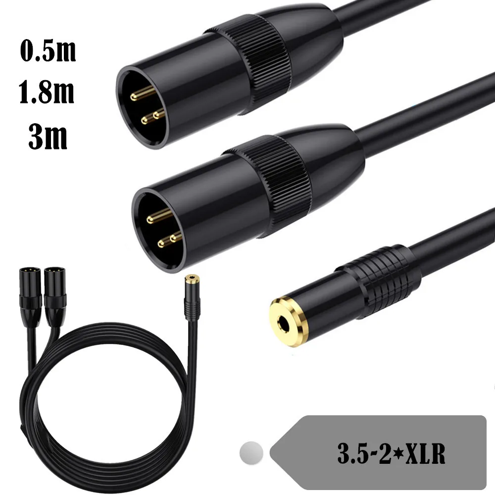 XLR To 3.5mm Splitter Cables,3.5mm Female To XLR Male Stereo Audio Adapter Cable for Camcorders Mixers  Audio Converter