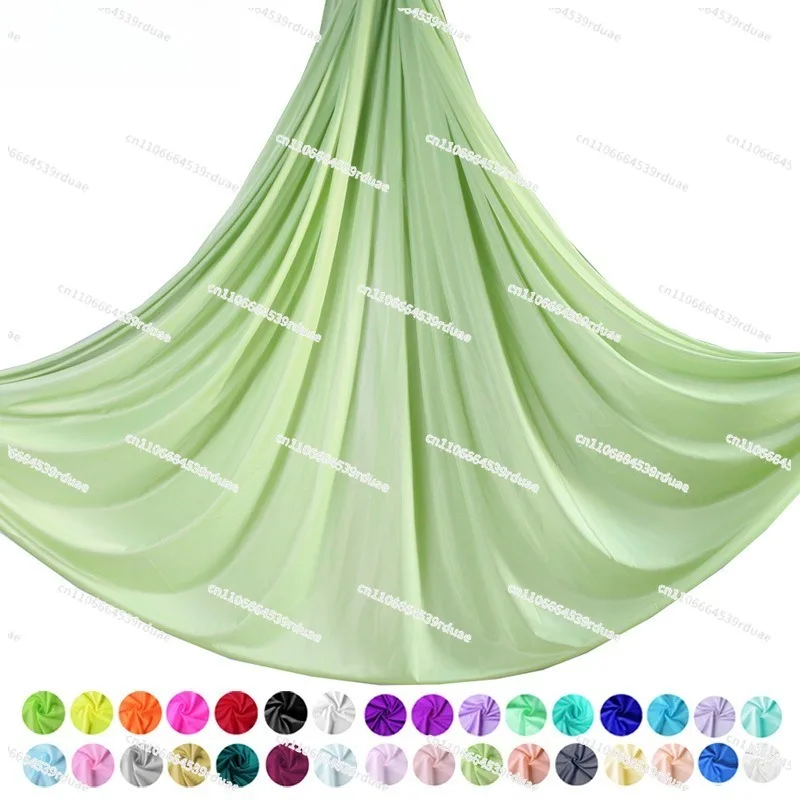7M aerial yoga satin fabric medium elastic monochrome hanging cloth aerial trapeze performance sling set