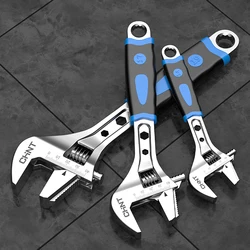 Adjustable Wrench Stainless Steel Universal Spanner Bathroom Wrench Household Large Open High Quality Plumbing Repair Tool